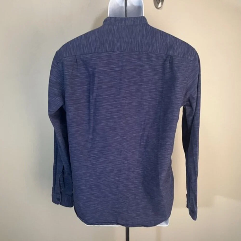 👔 Bonobos Men’s Blue Flecked Banded Collar Slim Fit Shirt M EUC ✨